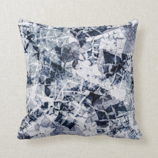 Modern blue Ice Crystals Throw Pillow