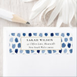 MODERN BLUE INDIGO WATERCOLOR DOTS ADDRESS LABEL<br><div class="desc">If you need any further customisation please feel free to message me on yellowfebstudio@gmail.com</div>