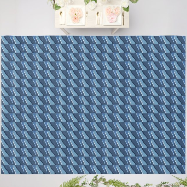 Modern Blue Jay Abstract Small Motif Pattern Rug (Insitu (Wedding))