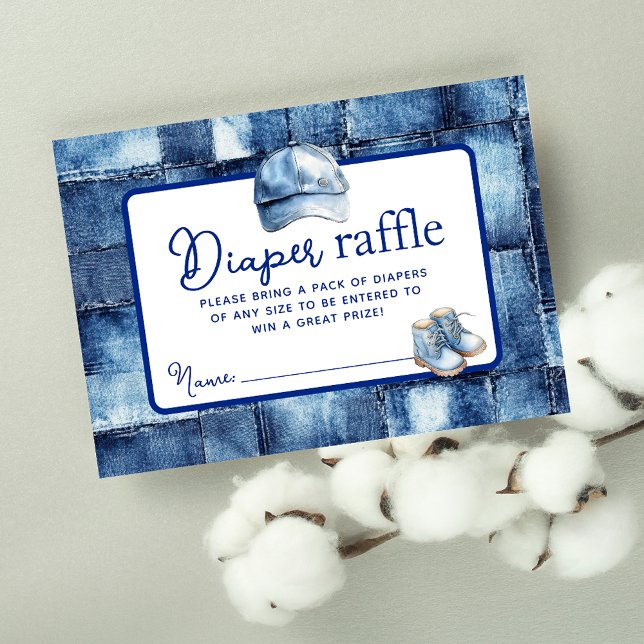 Modern Blue Jean Baby Denim Themed Diaper Raffle Enclosure Card (Modern Blue Jean Baby Denim Themed Diaper Raffle Enclosure Card)