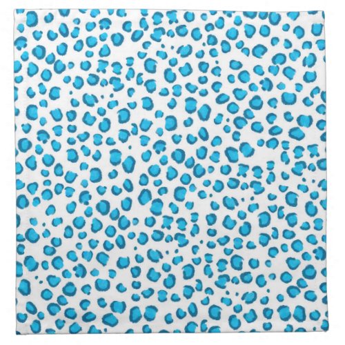 Modern Blue Leopard Pattern Animal Print Cloth Napkin