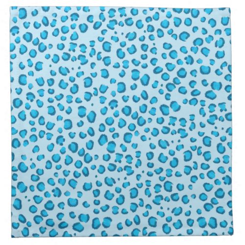 Modern Blue Leopard Pattern Animal Print Cloth Napkin