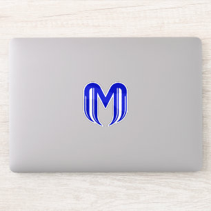 Modern Blue Letter M Minimal Sticker