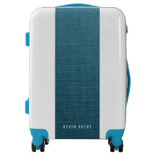 Modern Blue Linen Texture Luggage