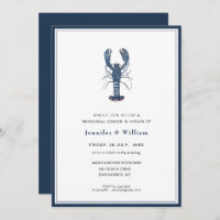 Modern Blue Lobster Rehearsal Dinner Invitation