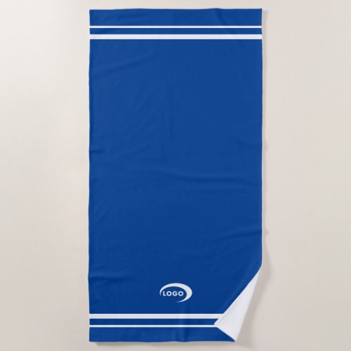 Modern Blue Logo Beach Towel