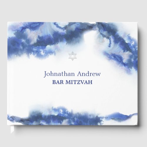 Modern Blue Marble Ocean Ombre Bar Mitzvah