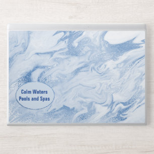 Modern Blue Marbled HP Laptop Skin
