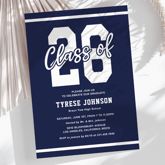Modern Blue Masculine Graduation Party Invitation (Creator Uploaded)