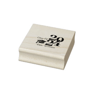 Modern Blue Mechanical Engineer Graduation Party Rubber Stamp