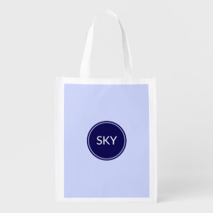 Modern Blue Mediterranean Look Pattern Grocery Bag