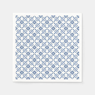 Modern Blue Mediterranean Tiles Napkins