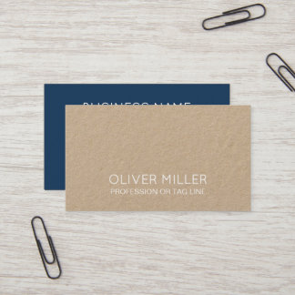 Modern Blue Minimalist Kraft Consultant Business Card