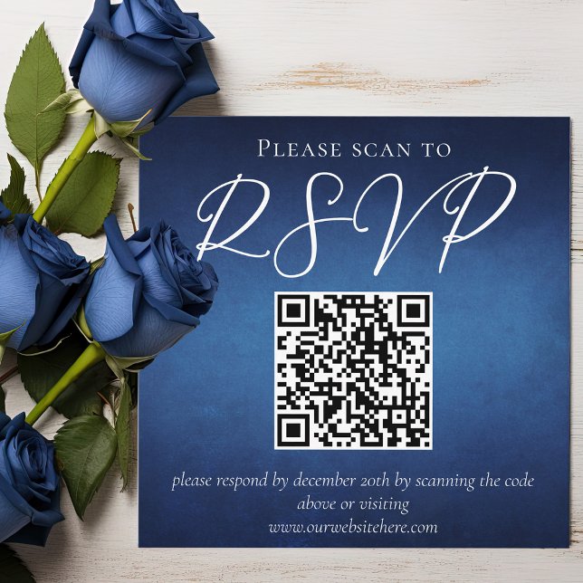 Modern Blue Minimalist Waterfront Wedding RSVP Enclosure Card (Creator Uploaded)