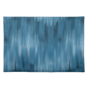 Modern Blue Monochromatic Abstract Cloth Placemat
