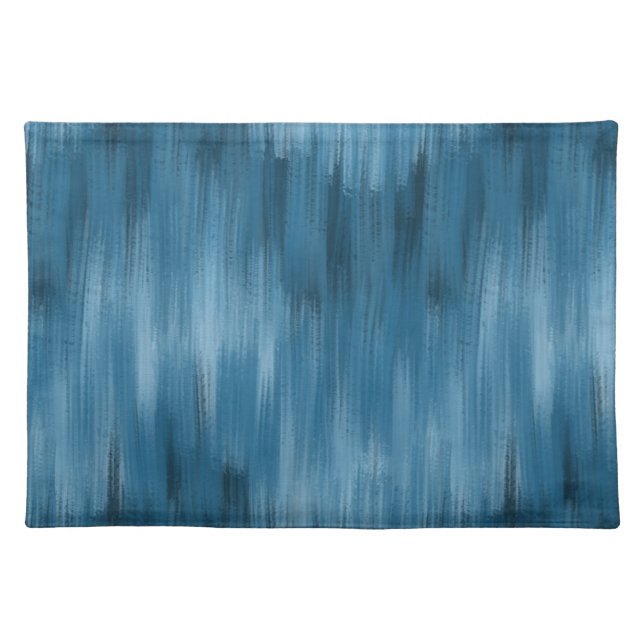 Modern Blue Monochromatic Abstract Cloth Placemat (Front)