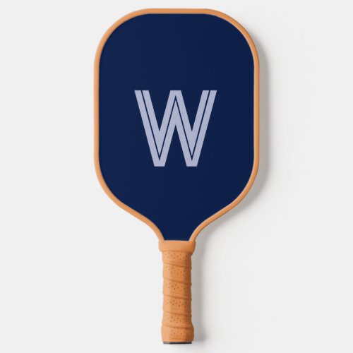 Modern blue monogram initial pickleball paddle