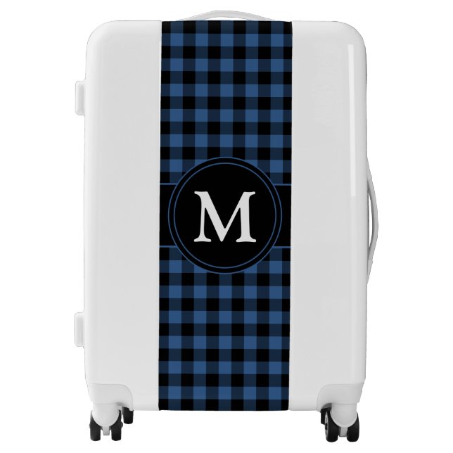 Modern Blue Monogram Luggage (Front)