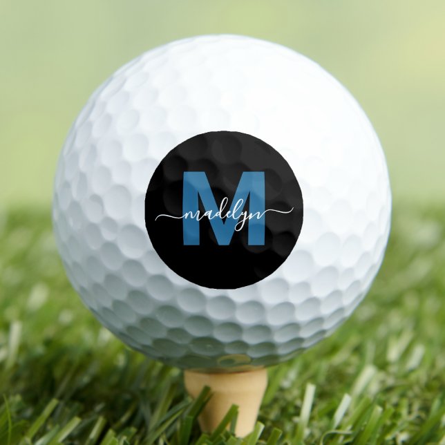 Modern Blue Monogram Name Initials Personalized Golf Balls (Modern Blue Monogram Name Initials Personalized Golf Balls)