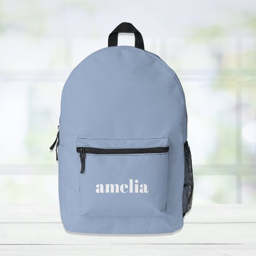 Modern Blue Monogram Name Printed Backpack