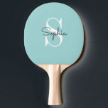 Modern Blue Monogram Personalized Name Ping Pong Paddle<br><div class="desc">Modern Blue Monogram Personalized Name Ping Pong Paddle .  You can change the color or name you like... Custom Ping Pong Paddle.</div>