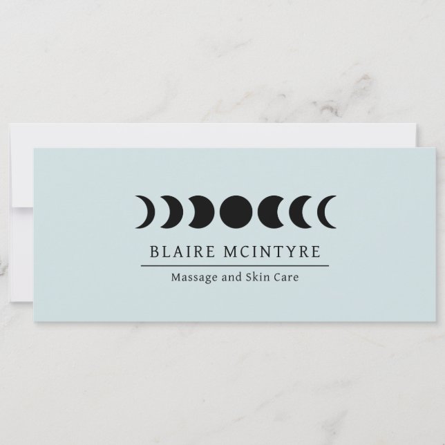 Modern Blue Moon Phases Elegant Gift Certificate (Front)
