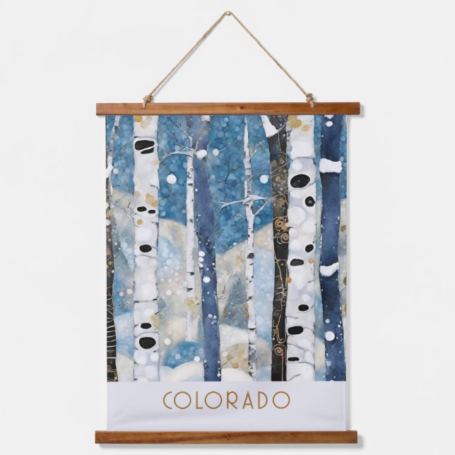 Modern Blue Mountain Nature Wall Hanging Tapestry (Front)