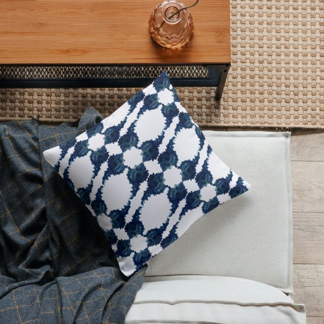 Modern blue Murex seashell abstract artistic Throw Pillow (Creator Uploaded)