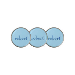 Modern Blue Name   Trendy Ice Blue Golf Ball Marker