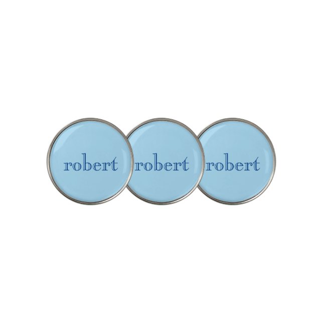 Modern Blue Name | Trendy Ice Blue Golf Ball Marker (3 Up)