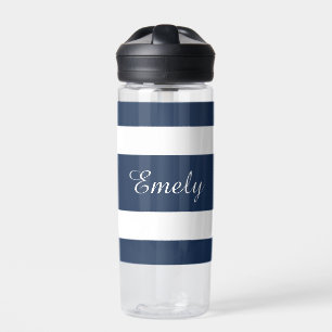 Modern Blue Name Water Bottle