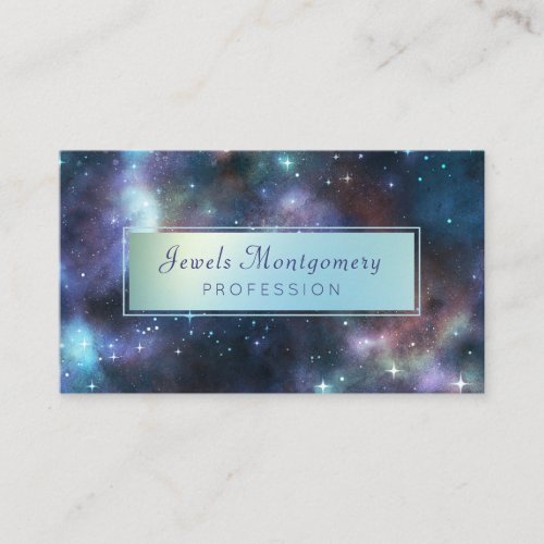 Modern Blue Navy Galaxy Star Space Business Card