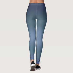 Modern blue navy gradient Watercolor galaxy Leggings
