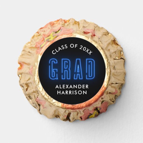 Modern Blue Neon Graduation Reeses Peanut Butter Cups