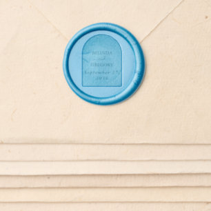 Modern Blue Ocean Beach Wedding Wax Seal Sticker