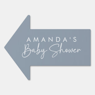 Modern Blue Oh Baby Simple Baby Shower Yard Sign