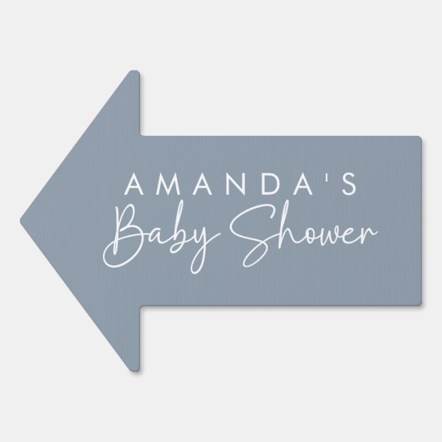 Modern Blue Oh Baby Simple Baby Shower Yard Sign (Front)