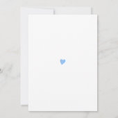 Modern Blue Oh Boy Baby Shower Card Tiny Heart (Back)