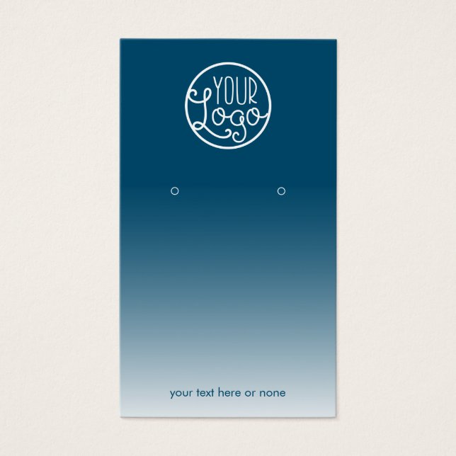 Modern Blue Ombre Your Logo Earrings Display Card (Front)