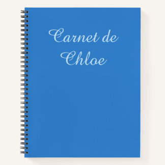 Modern Blue on Ice Blue French Carnet Notebook