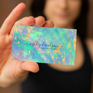Modern Blue Opal Business Cards