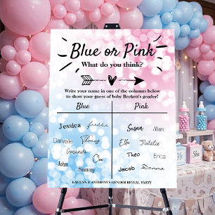 Modern Blue Or Pink? Gender Reveal Party Voting Foam Board