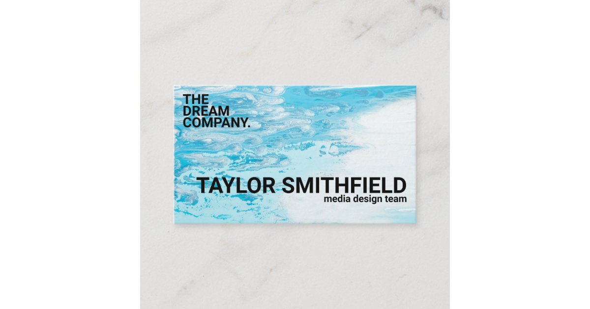 Modern Blue Paint Splatter Trendy Business Card | Zazzle