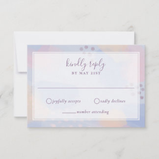 Modern Blue Pastel Abstract Artwork RSVP Card