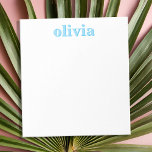 Modern Blue Personalized Name Notepad<br><div class="desc">Create your own personalized notepad with custom initial name in blue color and modern minimalist typography.</div>
