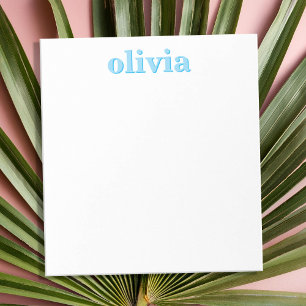 Modern Blue Personalized Name Notepad