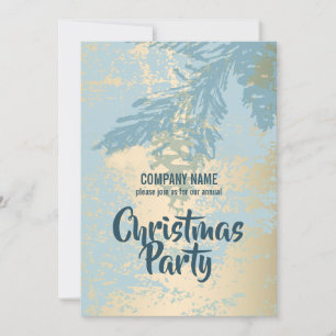 Modern Blue Pine Christmas Office Party Invitation