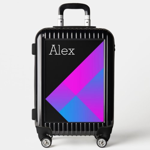 Modern Blue Pink Black Purple Geometric 4Alex Luggage