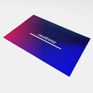 Modern blue pink Custom Front Door Welcome Mat