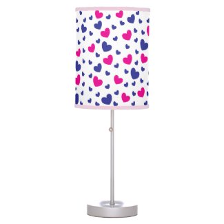 Modern Blue Pink Hearts Pattern Valentines Day 